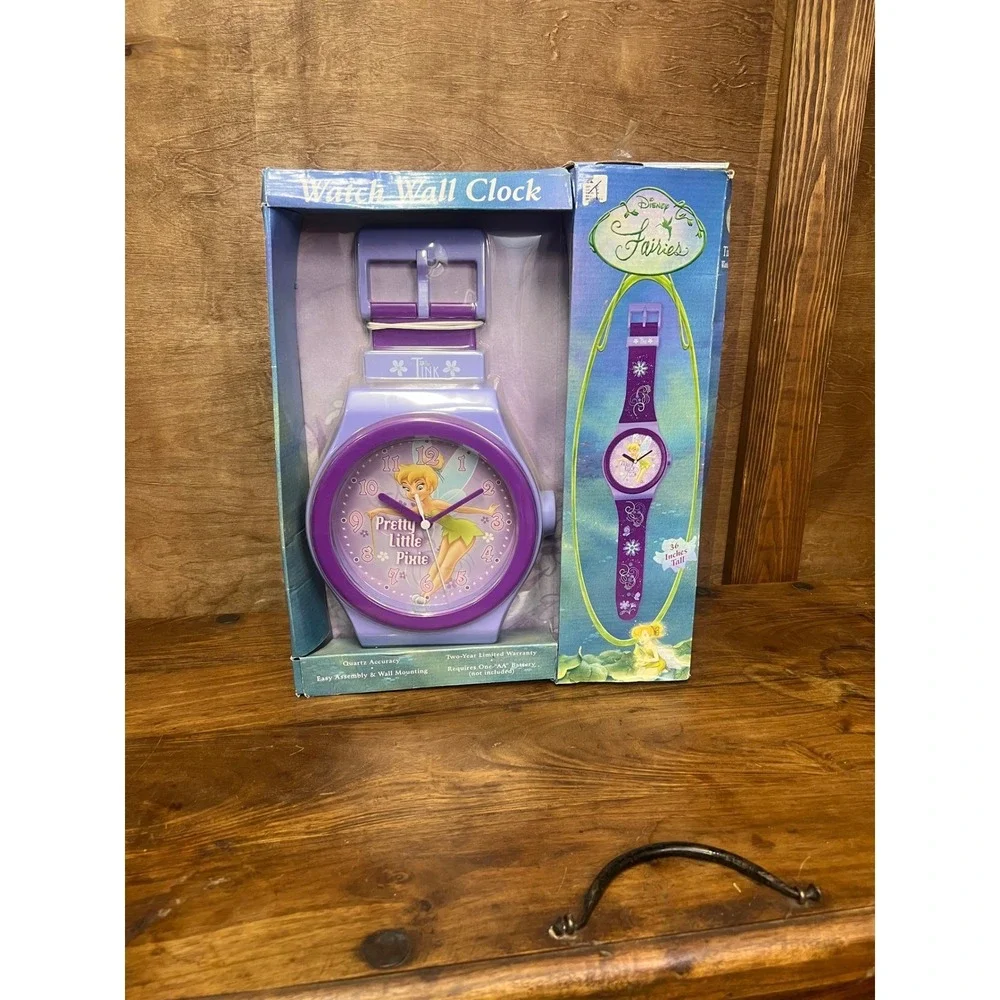 Disney Fairies Tinker Bell Watch Wall‎ Clock 36 Inch Purple Pretty Little Pixie